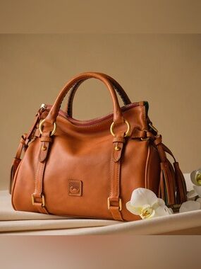 DOONEY & BOURKE Florentine Natural Brown Leather Classic Size Satchel Crossbody